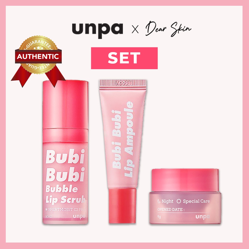 [COMBO] Bubi Scrub + Lip Mask + Lip Ampule - Tẩy tế bào chết + Mặt nạ ủ + Tinh chất dưỡng by Unpa