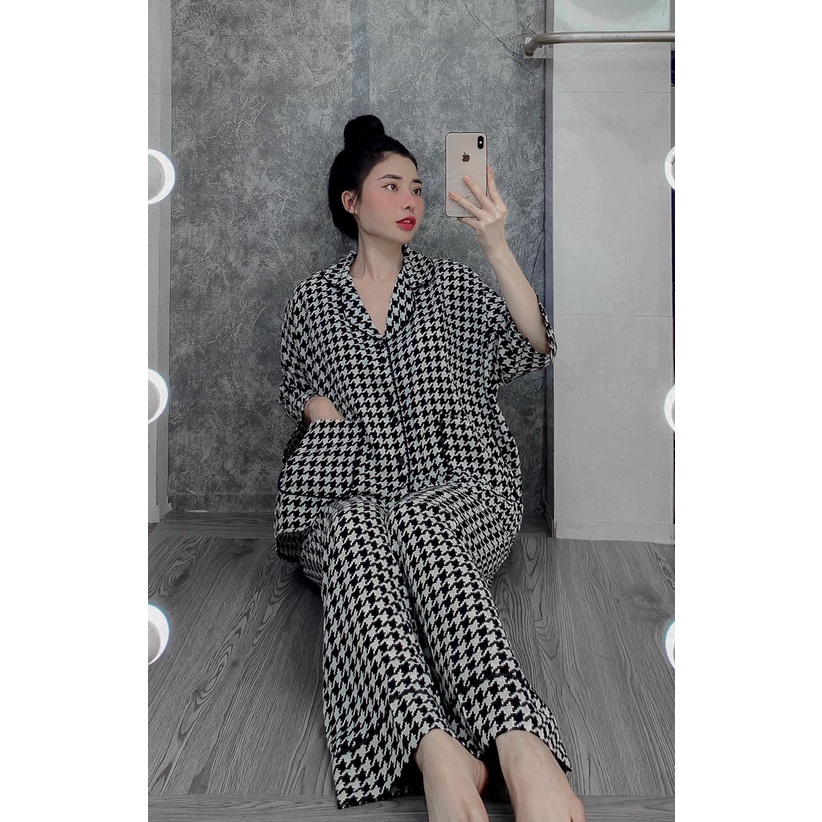 ĐỒ Ngù Pijama Quần Dài-Tay Dài-- Bộ Mặc Nhà Kate Thái Cao Cấp Hàng Loại 1 Mềm Mại, Thầm Hút Mồ Hôi 40ky-65ky