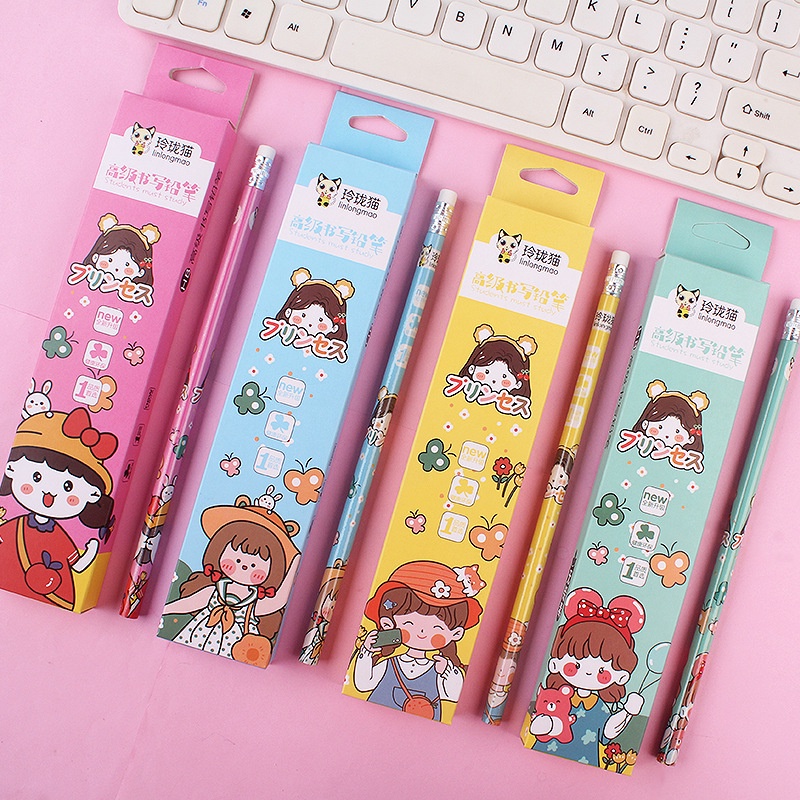 [Hộp 10] Bút Chì Gỗ HB Học Sinh Văn Phòng Kèm Gôm Tẩy Viết Vẽ Phác Thảo Sáng Tạo - Minh An Saigon