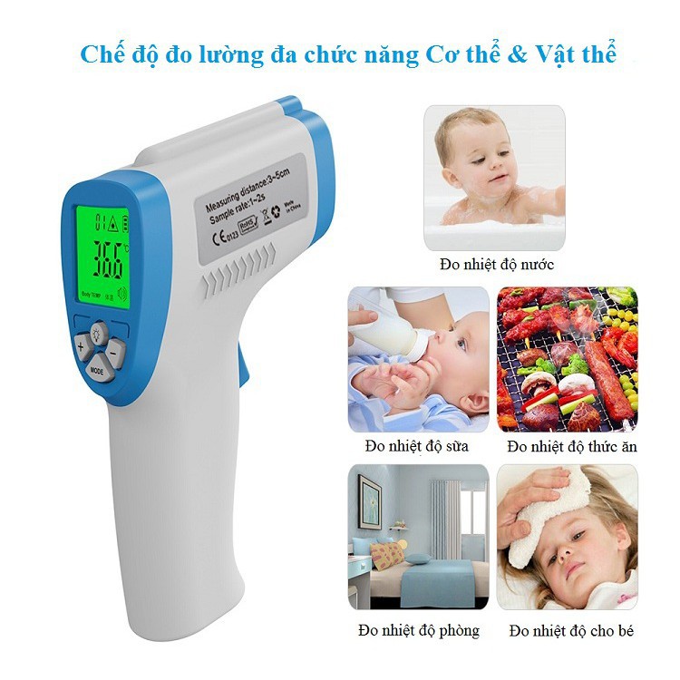 Nhiệt kế hồng ngoại đa năng đo trán, sữa cho bé DT-8806C