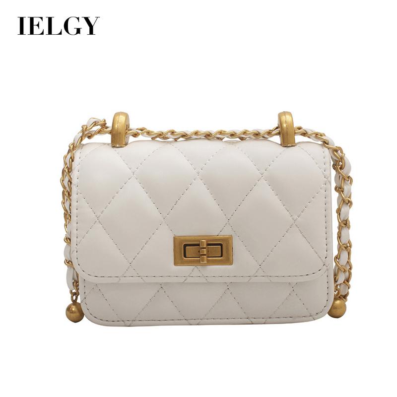 IELGY Túi Đeo Vai Hình Vuông Cỡ Nhỏ Họa Tiết Hình Thoi Đơn Giản Thời Trang Cho Nữ