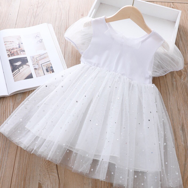 Váy công chúa Elsa trắng cho bé