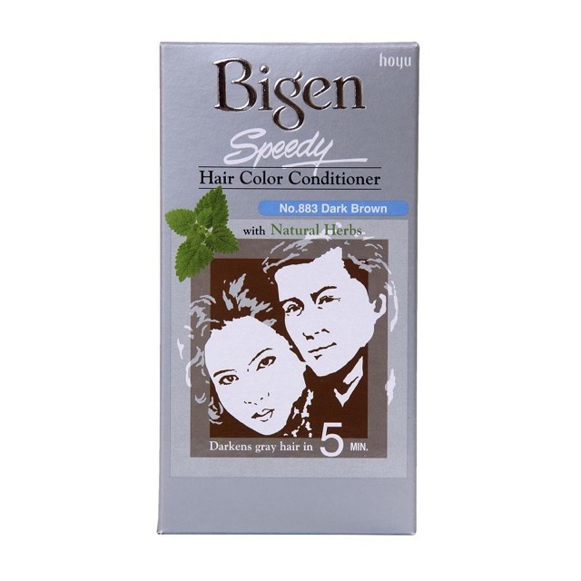 [Chính Hãng] BIGEN Thuốc nhuộm tóc phủ bạc thảo dược  Speedy Hair Color  Hộp Xám nhanh đều màu bóng mượt tóc, bền màu.