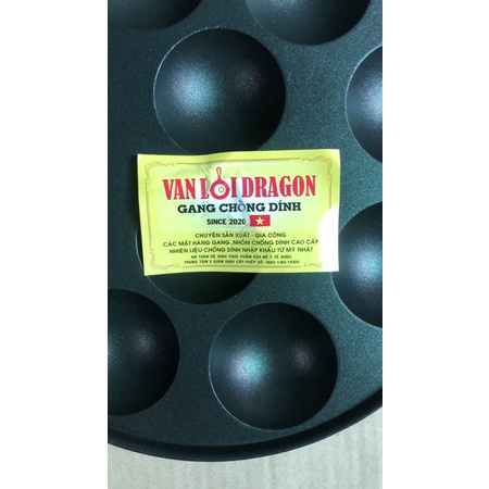 Khuôn bánh khọt gang chống dính nấp inox hãng Vạn Lợi hàng đẹp sắc xảo