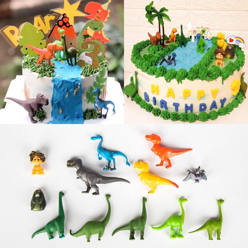 Set 12 mô hình khủng long đồ chơi nhiều màu sắc trang trí dành cho trẻ em