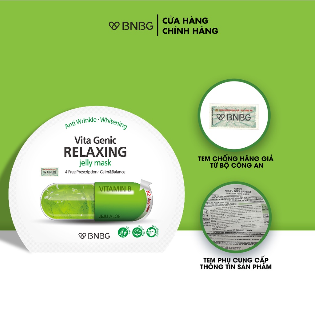 Combo 10 mặt nạ phục hồi da BNBG Vita Genic Relaxing Jelly Mask 30mlx10