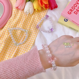 Vòng tay gấu hạt cườm 3 gấu nhỏ đủ màu