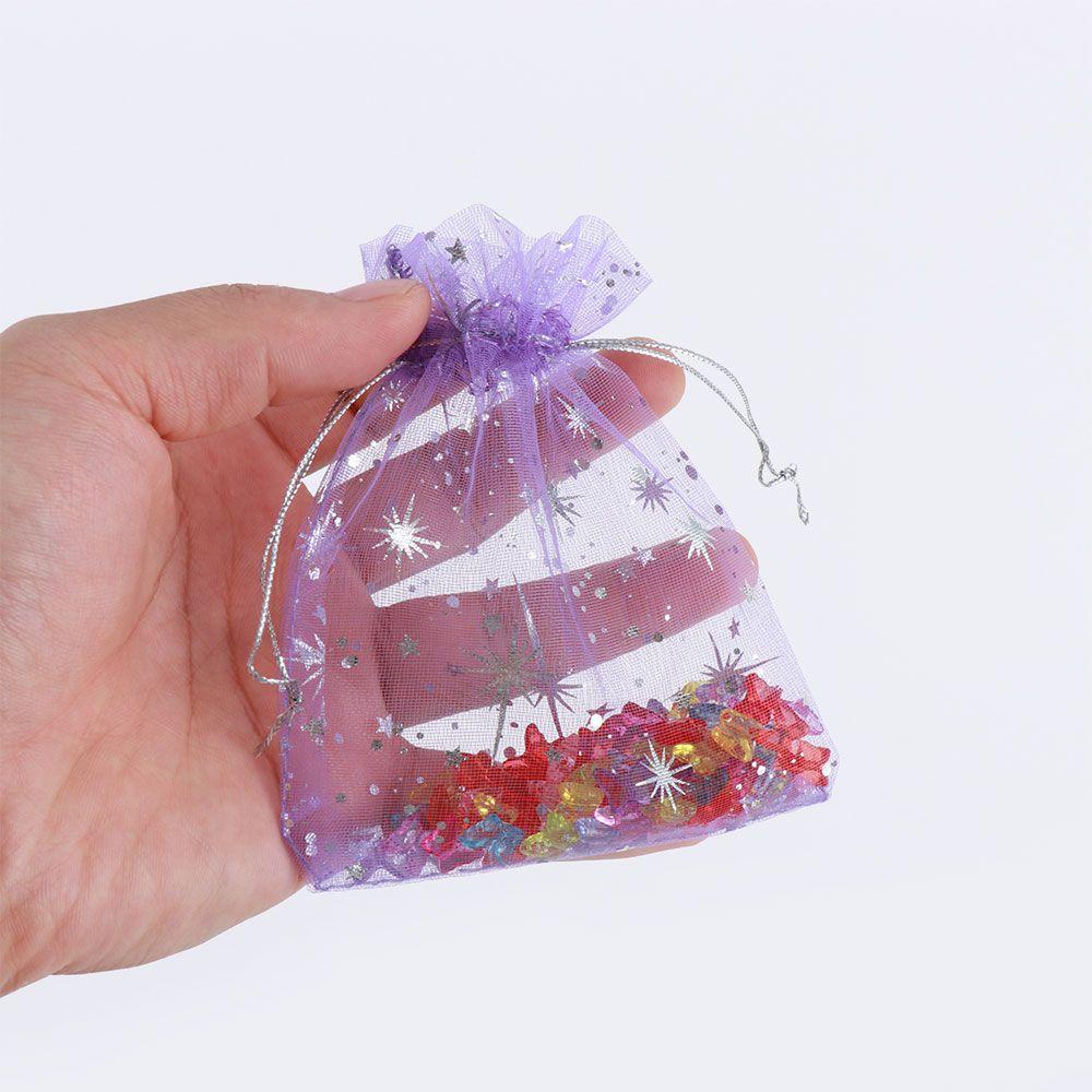 Túi Dây Rút 9 * 12 cm Họa Tiết Ngôi Sao Nhiều Màu Sắc Trang Trí Giáng Sinh / Tiệc Cưới