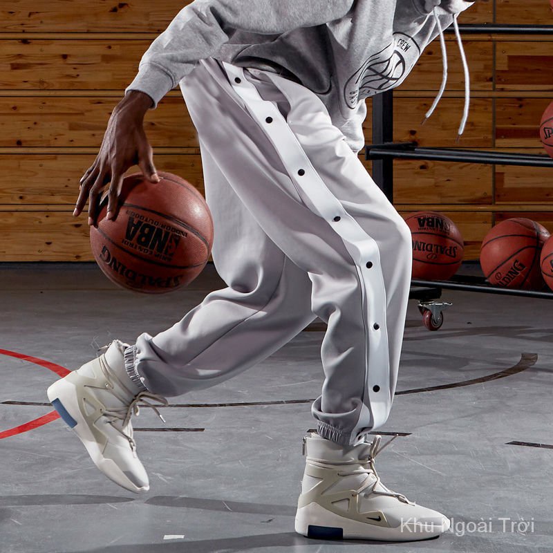 Quần thể thao bóng rổ ống rộng phối nút toàn diện thời trang sành điệu cho nam
