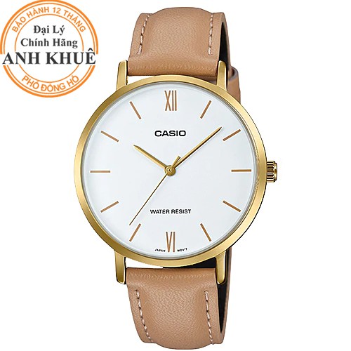 Đồng hồ nữ dây da Casio Anh Khuê LTP-VT01GL-7BUDF