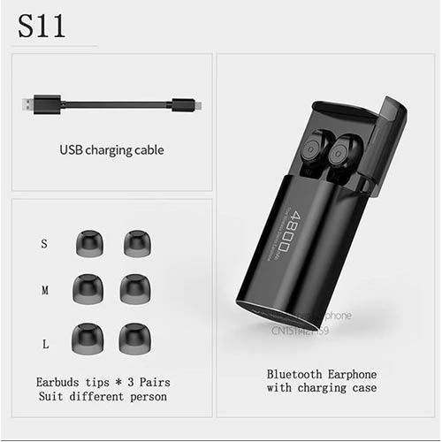 Tai nghe bluetooth S11 5.0 bản cảm ứng tích hợp sạc dự phòng 4800mah nghe 400h kháng nước chống ồn CVC 8.0 MÃ S11 PRO