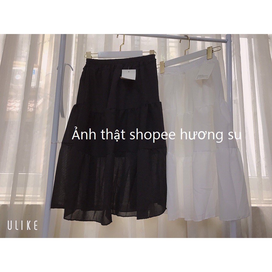 Chân Váy 3 Tầng Voan Lụa basic 2 lớp -HươngSu (CV002) | BigBuy360 - bigbuy360.vn
