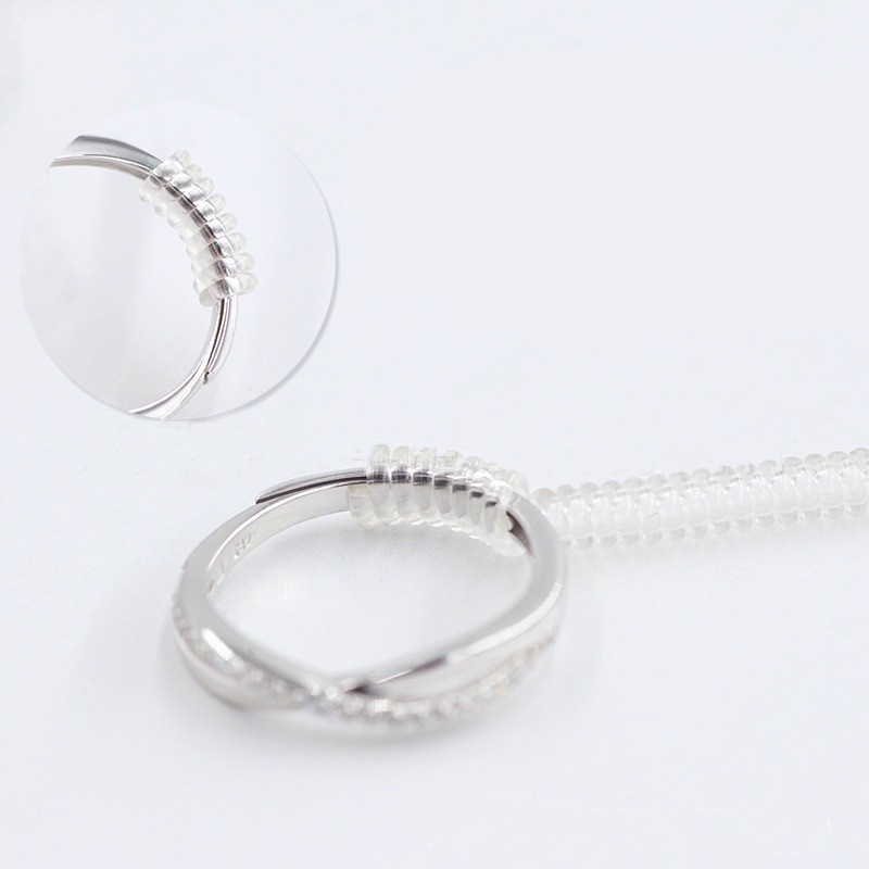 Vòng Đệm Xoắn Ốc 4 Kích Cỡ Có Thể Điều Chỉnh Kích Thước Bảo Vệ Nhẫn Tiện Dụng