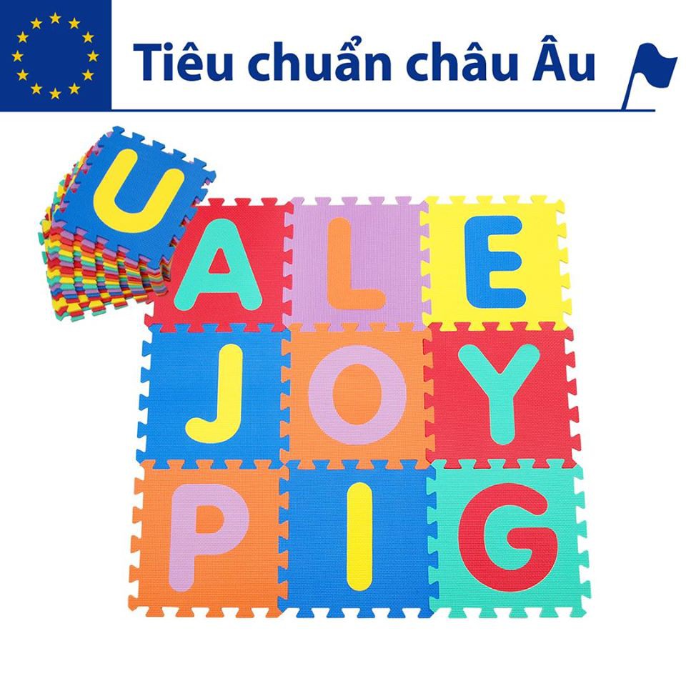 THẢM XỐP CHO BÉ- KHÔNG MÙI-26 miếng chữ cái tiếng anh (1,2mx1,8m) SMILE PUZZLE- TIÊU CHUÂN CHÂU ÂU