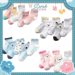 Set 5 tất lưới hè thu cao cấp cổ cao cho bé