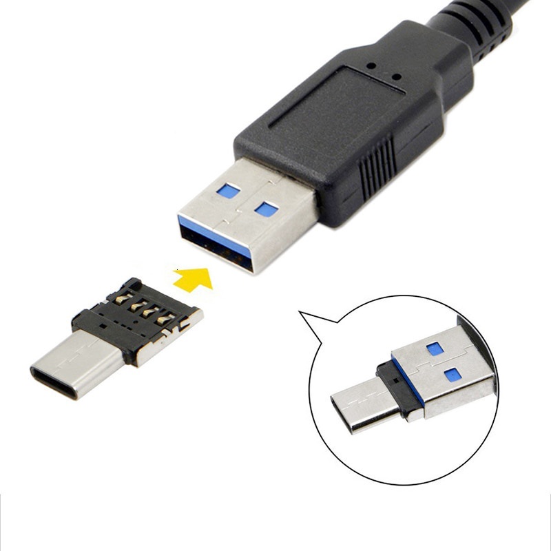 Đầu Chuyển Đổi OTG Micro USB Type C Đực Sang USB 2.0 Cái