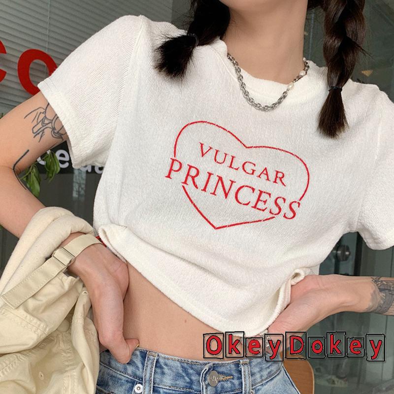 Áo Croptop Tay Ngắn In Chữ Thời Trang Xuân Thu Dành Cho Nữ