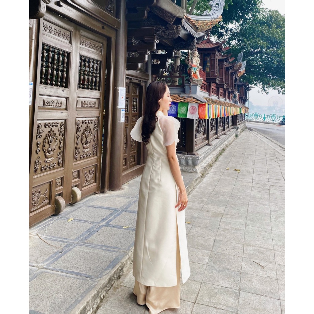 Áo dài cách tân La Rose vải Tafta cao câp MS07 .