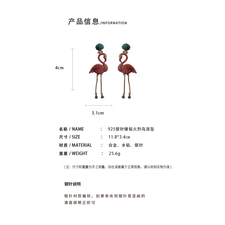 Cặp hoa tai dáng dài mạ bạc 925 phong cách thời trang Âu Mỹ