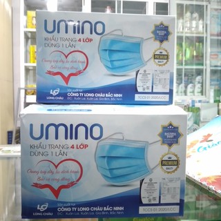 [CHẤT LƯỢNG] KHẨU TRANG Y TẾ UMINO 4 LỚP KHÁNG KHUẨN HỘP 50 CÁI