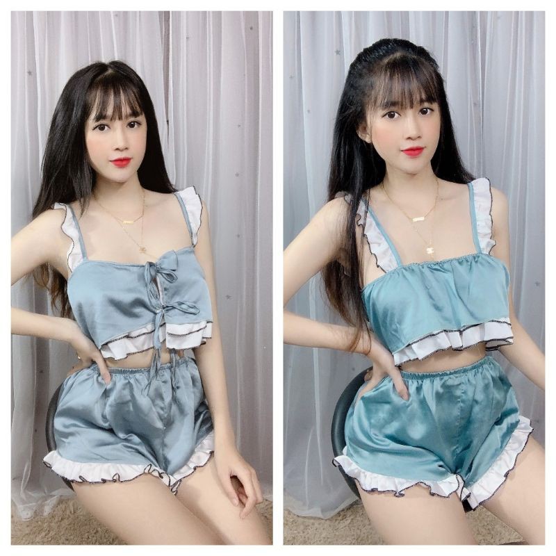 [Mã WASTUP giảm 10% tối đa 30K đơn 99K] Đồ ngủ sexy nữ 👧FreeShip 👧 Set ngủ mặc 2 kiểu chất satin 40~65kg | BigBuy360 - bigbuy360.vn