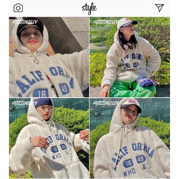 Áo khoác nelly nỉ bông sale (có sẵn) califonia who.a.b