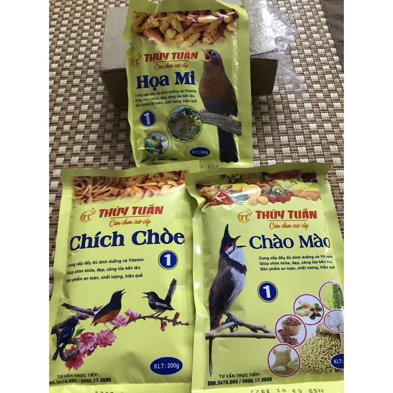 [Mã PET50K giảm Giảm 10% - Tối đa 50K đơn từ 250K] Cám Chim Thuý Tuấn số 1 Mào 200g, Mi 100g, Choè 100g DATE 2022