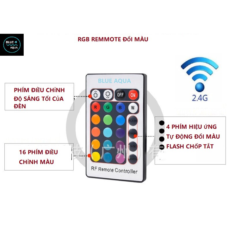 Đèn Led RGB Remote Đổi Màu Cho Hồ Cá