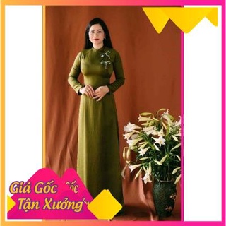 Áo dài lụa tây thi đính kết chuồn chuồn