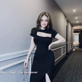 Váy thun body xẻ đùi .