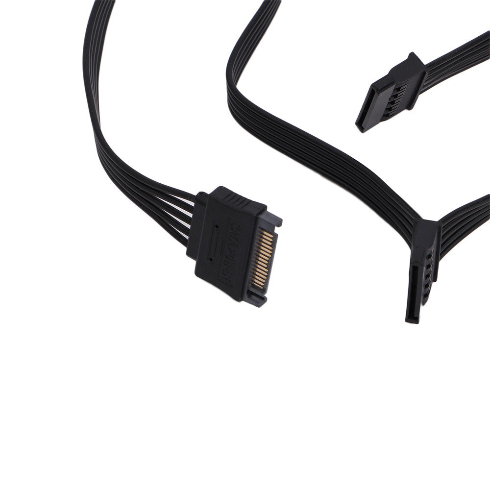 Dây Cáp Chuyển Đổi Nguồn Sata 1 Đầu Đực Sang 5 Đầu Cái 1 Đầu Cái Sata 15 Pin Màu Đen Cho Ổ Cứng