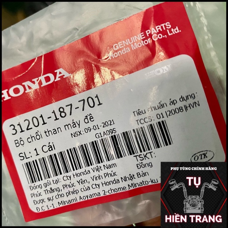 BỘ THAN ĐỀ/CHỔI THAN ZIN DREAM 100cc/ WAVE A/S/RS/RSX 100cc CHÍNH HÃNG HONDA