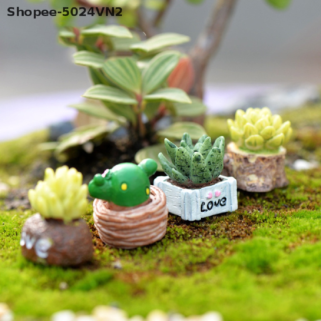 Set 4 Mô Hình Gnome Resin Thu Nhỏ Dùng Trang Trí Vườn DIY