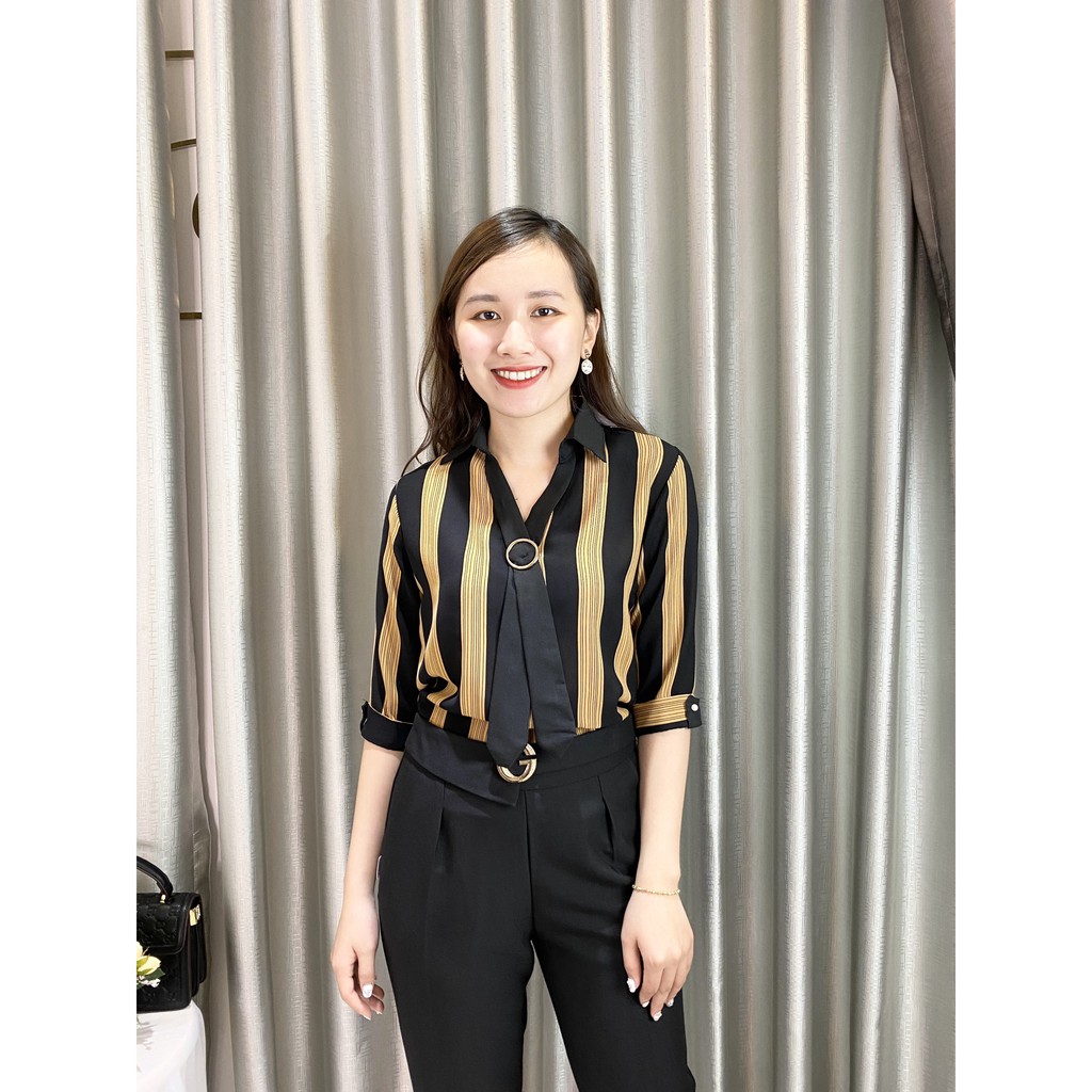 Áo sơ mi nữ kẻ cổ đức Emvy fashion A7 | BigBuy360 - bigbuy360.vn