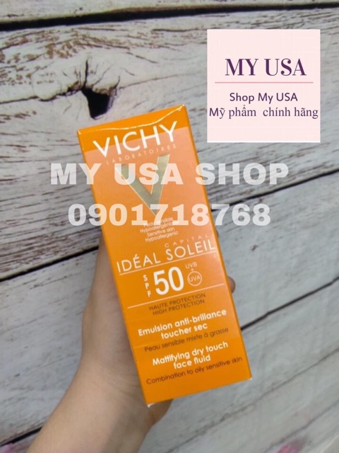 Kem chống nắng kiềm dầu Vichy ❤️ Kem chống nắng Vichy SPF 50-50ml