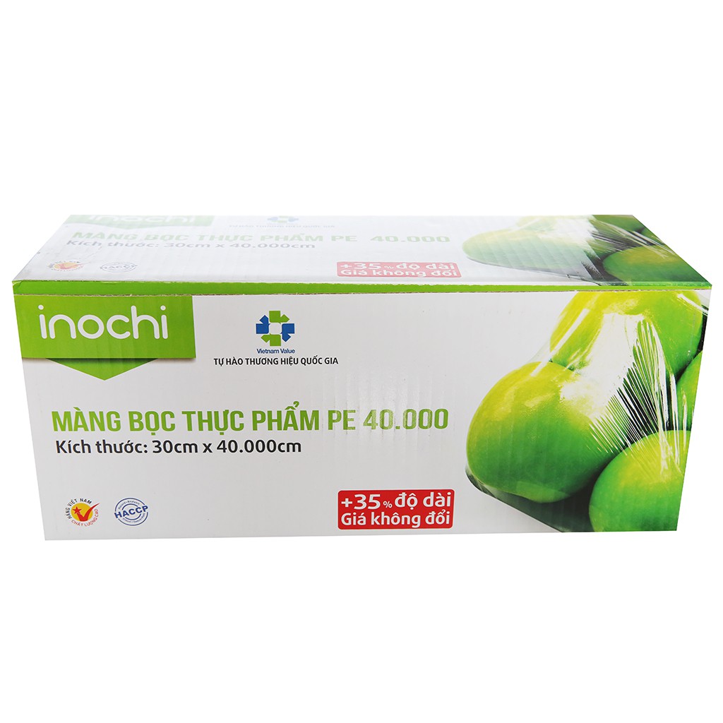 [Mã HCMST5 giảm 10K đơn 99K] Màng Bọc Thực Phẩm PE Inochi 400m chính hãng (màu vỏ hộp có thể thay đổi tùy theo hãng)