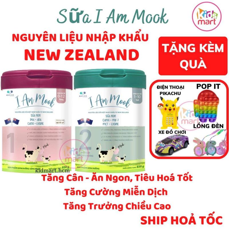 [Mua 1 Tặng 1] Sữa Công Thức I Am Mook Số 1 & Số 2 - 850G - Tăng Cân, Tăng Chiều Cao, Phát Triển Toàn Diện