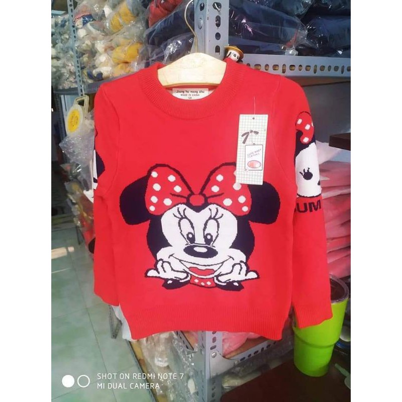 Áo len 2 lớp xịn xò hình mickey dày mịn cho bé