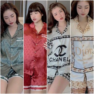 Đồ ngủ lụa latin cao cấp trẻ trung , Bộ đồ ngủ PIJAMA ngắn tay , Đồ Bộ Pijama cho nữ, Đồ ngủ nữ 3d chất liệu lụa latin