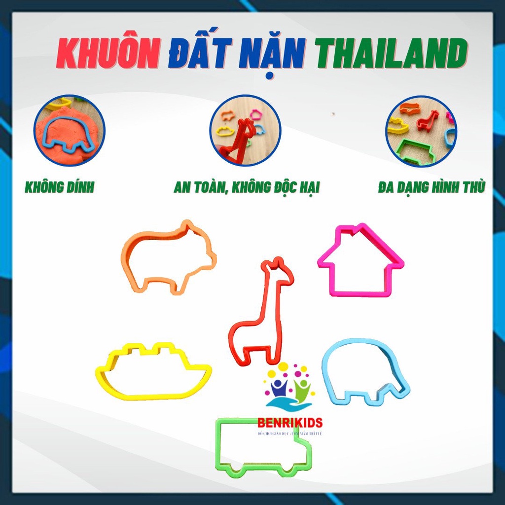 Bộ 6 Màu Đất Nặn Kết Hợp Khung Hình Thú Vui Nhộn Giúp Bé Thỏa Sức Sáng Tạo