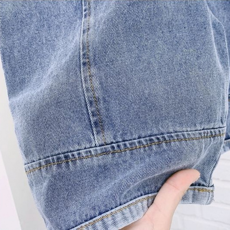 MNGRL Quần Yếm Jean Ống Rộng Thun Dài Mềm Mát Thoải Mái Cho Bé Gái