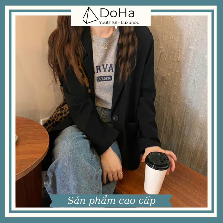 Áo Blazer Nữ Dáng Rộng [FREESHIP-SẢN PHẨM CAO CẤP] Blazer 1 Nút Phối Túi Thanh Lịch Hàn Quốc Chất Vải Dày - DOHA STORE | BigBuy360 - bigbuy360.vn