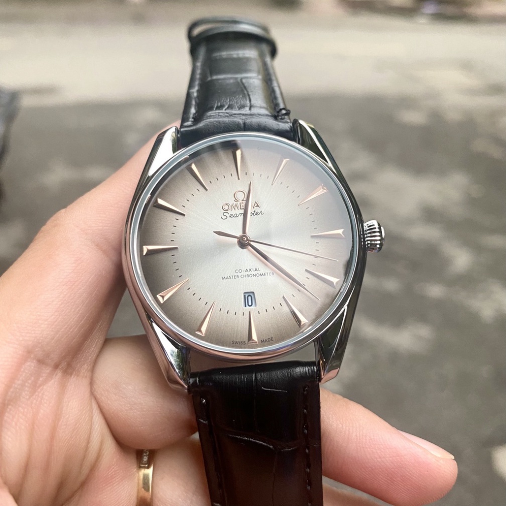 Đồng Hồ Nam omega OM066 Mặt Trơn Kim trôi Máy Pin Chống nước, chống xước