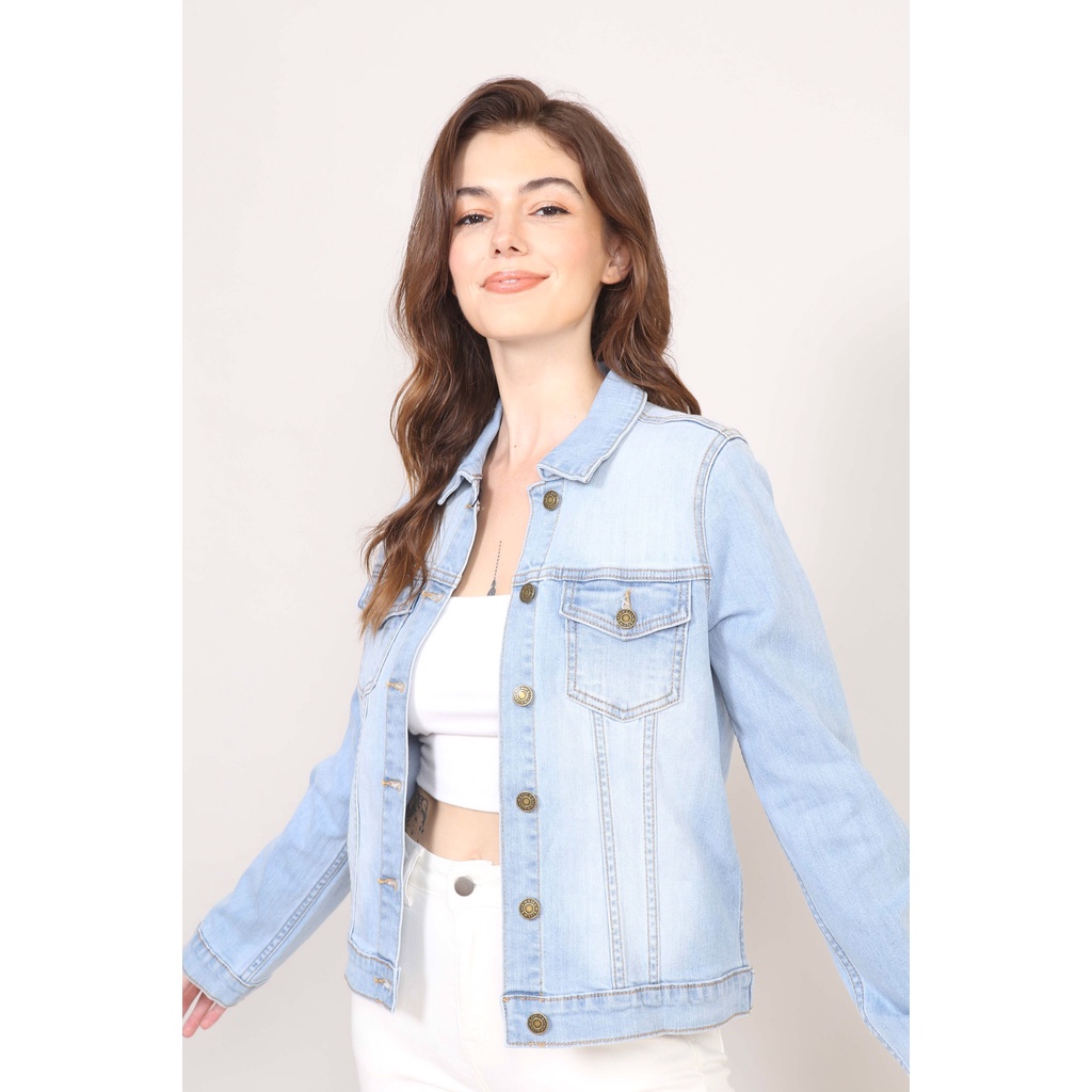 Áo Khoác Denim Jacket, áo khoác bò nữ Trơn CT Jeans