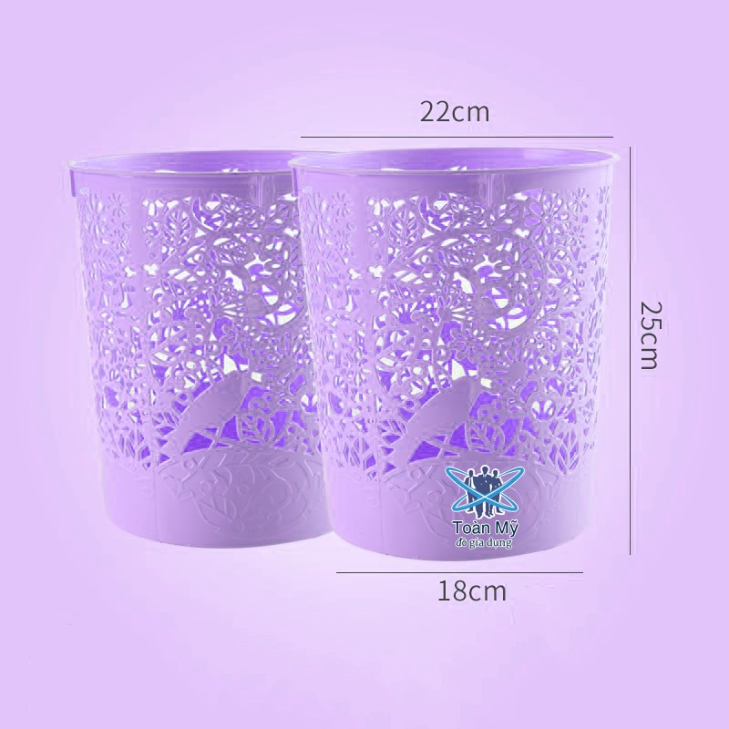 Sọt rác, sọt đựng quần áo nhựa GD-103 tím - 9L, nhựa PP dẻo, chịu nhiệt cao