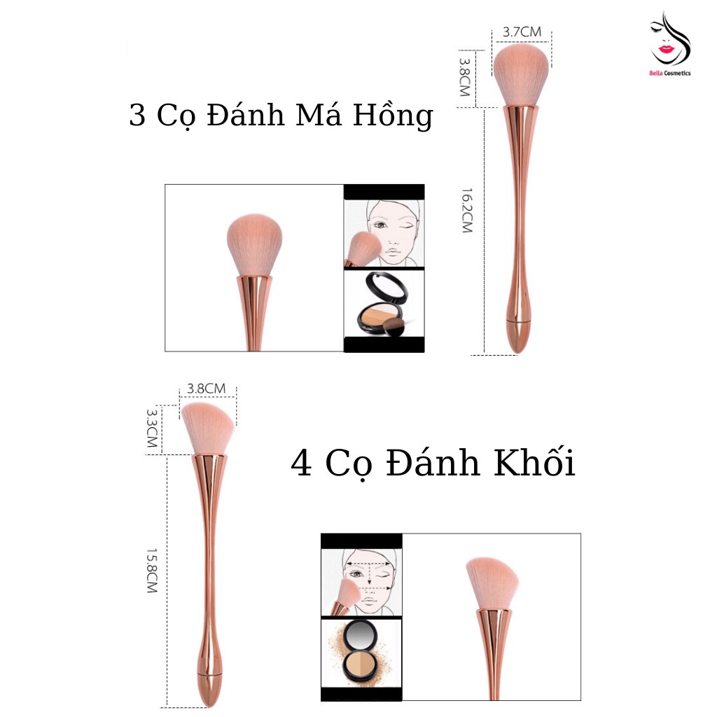 Bộ Cọ Trang Điểm Set 10 Cây Rose Gold Sang Chảnh