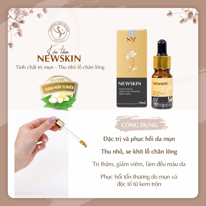 Kén tằm Newskin tái tạo da và phục hồi da mụn (10ml)