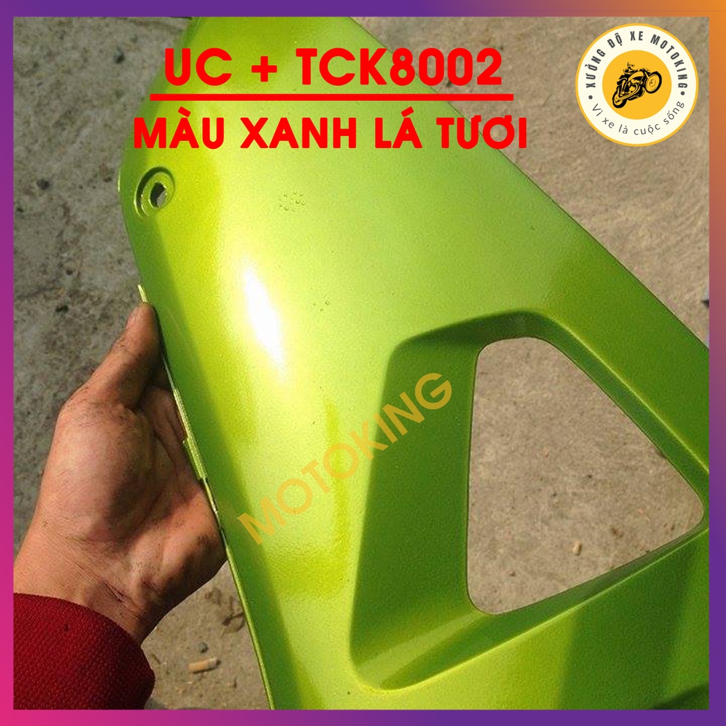 Combo sơn samurai màu xanh lá tươi UC + TCK8002 loại 2K chuẩn quy trình độ bền 5 năm gồm 2K04 - UCK8002 - TCK8002 -2k01