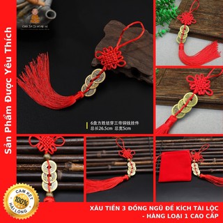 Xâu tiền 3 đồng Ngũ Đế Kích Tài Lộc - Hàng Loại 1 Cao Cấp - Cửa Hàng Chú Sa Di Hoan Hỉ