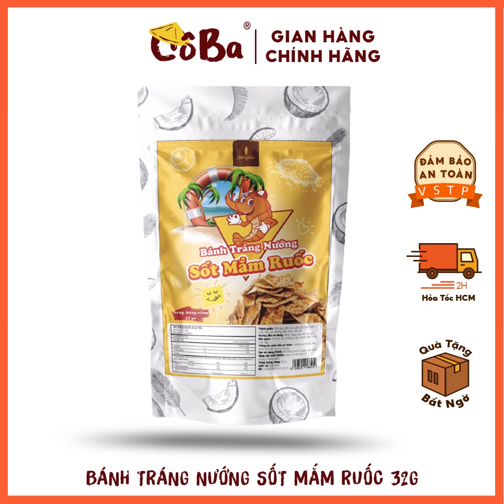 Bánh Tráng Nướng Sốt Mắm Ruốc Cô Ba 32G Đồ Ăn Vặt Văn Phòng, Xem Phim Bùi Béo Thơm Ngon Và Giòn Rụm Ngon Thử Là Ghiền